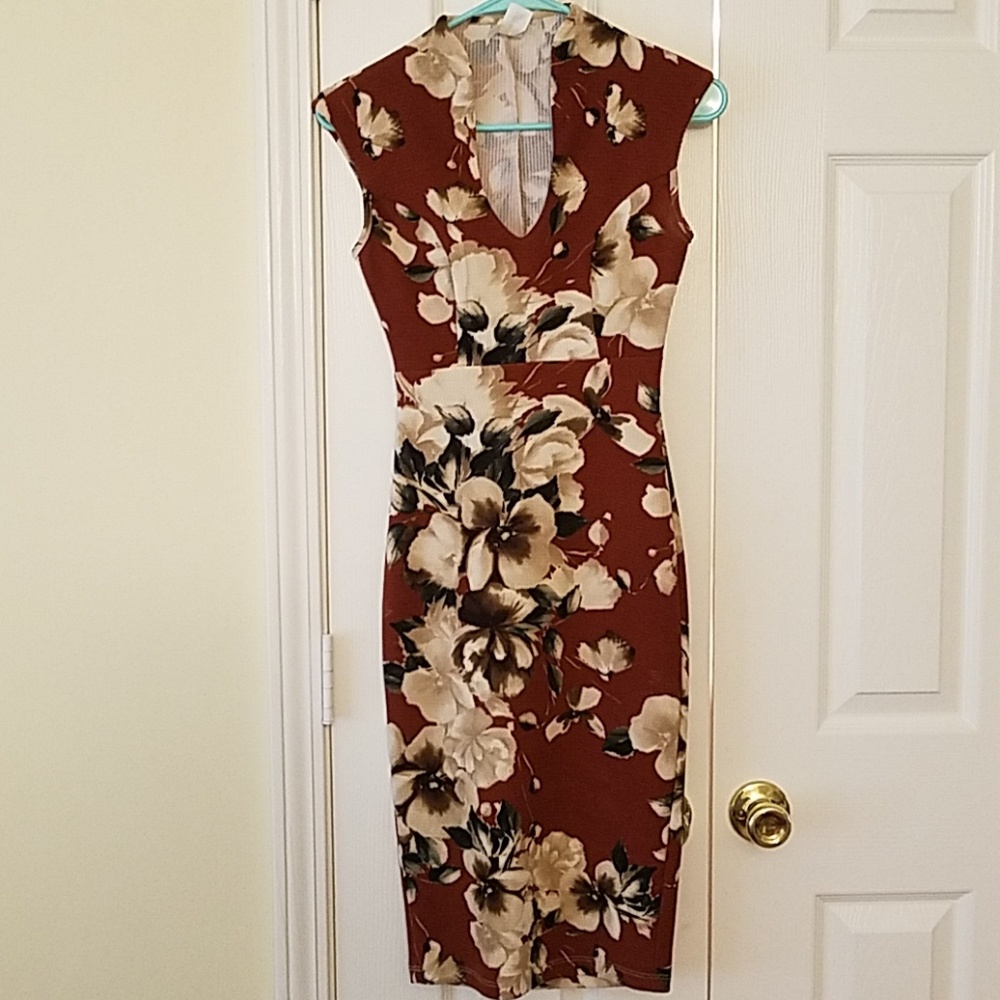 Floral Burgundy Dress